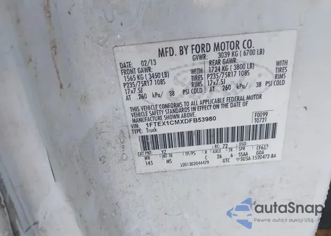 2013 Ford F-150 Xlt из США, поврежденный, VIN 1FTEX1CMXDFB53980